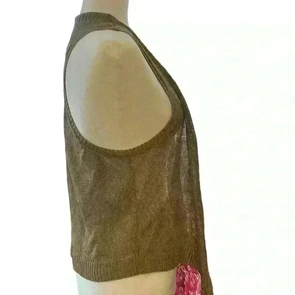 LAUREN CONRAD Gold Sparkle Vest Size Large - Picture 3 of 8